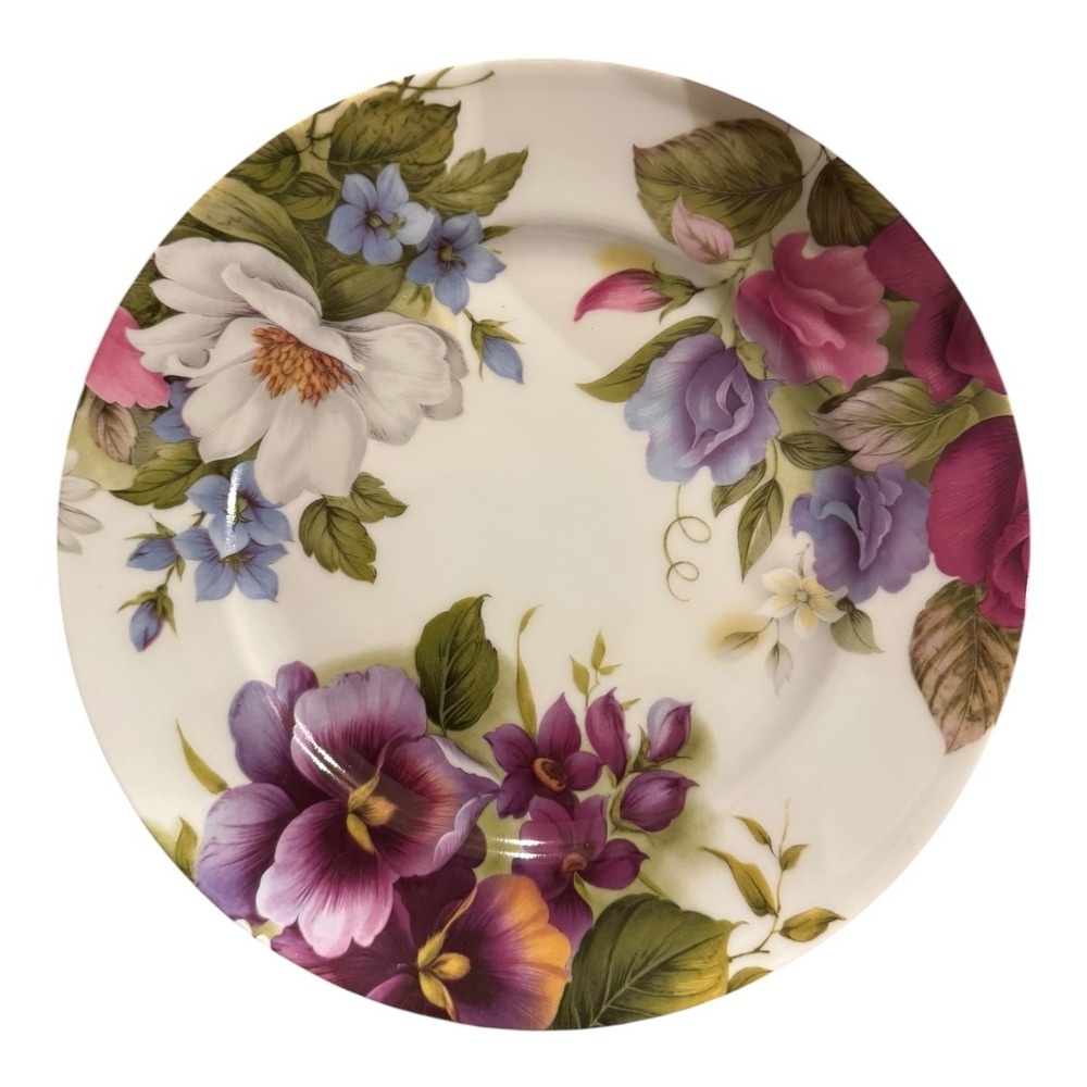 Vintage Limoges "Victoria" Porcelain Plate Bill Goldsmith Floral 1986 France 8"